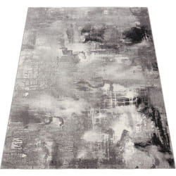 Paco Home - Tapis Design Moderne Toile Splash Gris Noir Blanc Marbré 160x230 cm