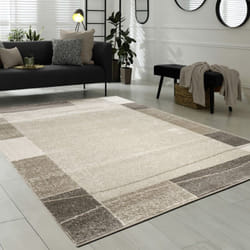 Paco Home - Tapis De Créateur Contemporain à Lignes Et Carreaux En Marron Crème Beige Noir 160x220 cm