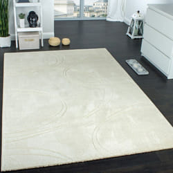 Paco Home - Tapis Unicolore Tapis Design à Contours Fait Main Crème Ivoire 80x150 cm