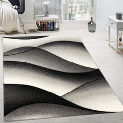 Paco Home - Tapis De Créateur Moderne Abstrait Vagues Effet Contours En Gris Anthracite 80x150 cm