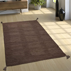 Paco Home - Tapis De Créateur Tapis Tissé Kilim Tissé Main 100 % Coton Moderne Chiné Brun 80x150 cm