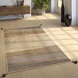 Pour une ambiance résolument tendance, optez pour un kilim. Ces tapis allient à; merveille matériaux naturels et design perso ...