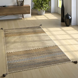 Paco Home - Tapis De Créateur Tapis Tissé Kilim Tissé Main 100 % Coton Moderne à Motifs Beige 60x110 cm