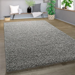 Paco Home - Shaggy Tapis Poils Hauts Poils Longs Haute Qualité Haut Densité De Fil Uni Étincelant Gris 60x100 cm