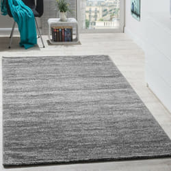 Paco Home - Tapis Moderne Salon Poils Ras Confortable Prix Avantageux Chiné En Gris Crème 70x250 cm