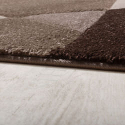 Paco Home - Créateur Tapis Moderne Géométrique Motif Découpe Des Contours En Brun Crème Beige 80x300 cm