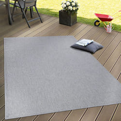 Paco Home - Intérieur & Extérieur Tissage à Plat Tapis Terrasses Tapis Look Naturel En Gris 120x160 cm
