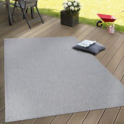 Intérieur & Extérieur Tissage À Plat Tapis Terrasses Tapis Look Naturel En Gris [160x220 cm]