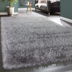 Paco Home - Tapis Salon Chambre Adulte Poil Long Shaggy Uni Pelucheux Moderne Gris 80x150 cm