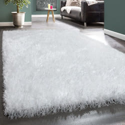Paco Home - Tapis Salon Chambre Adulte Poil Long Shaggy Uni Pelucheux Moderne Blanc 60x100 cm