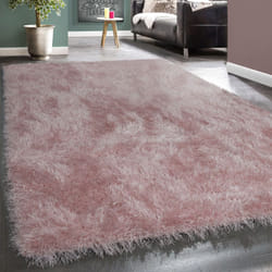 Paco Home Tapis Salon Chambre Adulte Poil Long Shaggy Uni Pelucheux Moderne Rose 120x170 cm