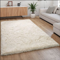 Paco Home - Tapis Poils Hauts Moelleux Moderne Shaggy Style Flokati Confortable Uni Blanc 120x160 cm