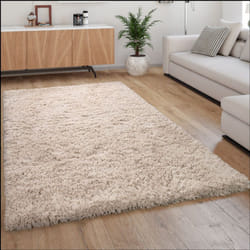 Paco Home - Tapis Poils Hauts Moelleux Moderne Shaggy Style Flokati Confortable Uni Beige 80x150 cm