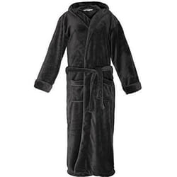 Lumaland Peignoir de Luxe en Microfibre avec Capuche - Pour Femme et Homme – Disponible en Différentes Tailles et Couleurs - Gris S