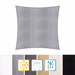 Lumaland voile dombrage cordes de fixation incluses 100% HDPE avec le filtre UV de protection 3x3 gris