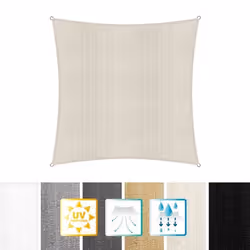 Lumaland voile dombrage cordes de fixation incluses 100% HDPE avec le filtre UV de protection 3x3 beige