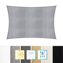 Lumaland voile dombrage cordes de fixation incluses  100% HDPE avec le filtre UV de protection 2x3 gris