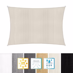 Lumaland voile dombrage cordes de fixation incluses 100% HDPE avec le filtre UV de protection 2x3 beige