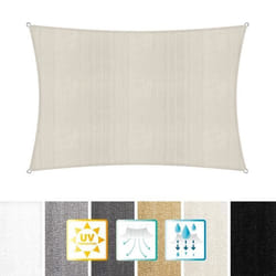 Lumaland voile dombrage cordes de fixation incluses  100% HDPE avec le filtre UV de protection 2x3 beige
