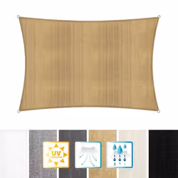 Lumaland voile dombrage cordes de fixation incluses 100% HDPE avec le filtre UV de protection 2x3 sable