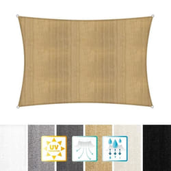 Lumaland voile dombrage cordes de fixation incluses  100% HDPE avec le filtre UV de protection 2x3 sable