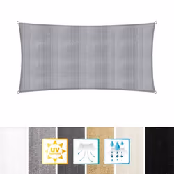 Lumaland voile dombrage cordes de fixation incluses 100% HDPE avec le filtre UV de protection 2x4 gris