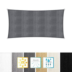 Lumaland voile dombrage cordes de fixation incluses  100% HDPE avec le filtre UV de protection 2x4 gris foncé