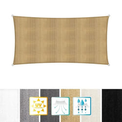 Lumaland voile dombrage cordes de fixation incluses  100% HDPE avec le filtre UV de protection 2x4 sable