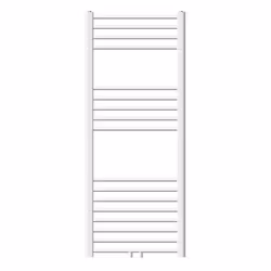 Radiateur Design Sahara Non Electrique - 500 x 1200 mm - Blanc - Connexion Central - sans Kit de Raccordement - Forme Droit - avec Kit Montage Mural