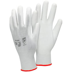 ECD Germany 1 paire de Gants de travail en PU, taille 7-S, couleur blanc, gants de mécanicien en nylon gants de jardin