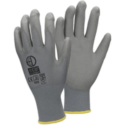 ECD Germany 1 Paire de Gants de Travail en PU - Taille 8-M - Couleur Gris - Élastique - Protection Usages Multiples - pour Mécanicien Constructeurs