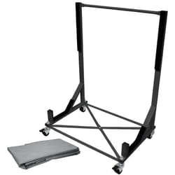 Chariot Hardtop Capote Support Rigide Toit Rangement - Acier - Noir - 76,5 x 52 x 93,5 cm - avec Couverture Housse de Protection xxl - 4 Roues