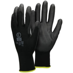 Ecd Germany - 1 Paire de Gants de Travail en pu - Taille 8-M - Noir - Élastique - Protection Usages Multiples - pour Mécanicien Constructeurs Travail