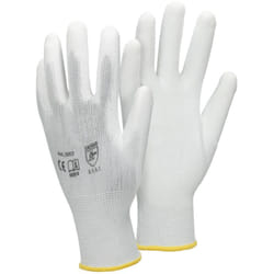 Ecd Germany - 12 paires de Gants de travail en pu, taille 8-M, couleur blanc, gants de mécanicien en nylon gants de jardin
