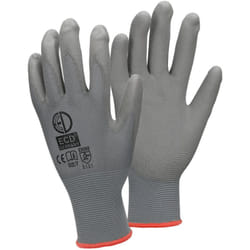 Ecd Germany - 12 Paires de Gants de Travail en pu - Taille 7-S - Couleur Gris - Élastique - Protection Usages Multiples - pour Mécanicien