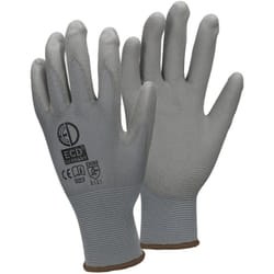 Ecd Germany - 4 Paires de Gants de Travail en pu - Taille 9-L - Couleur Gris - Élastique - Protection Usages Multiples - pour Mécanicien