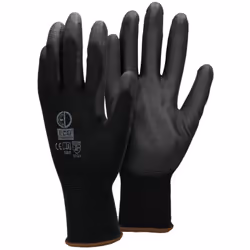 Livraison: 36 x Paire de gants de mécanicien PU noir DIN 9-L Propriétés: Revêtement mince de première classe en polyuréthane ...