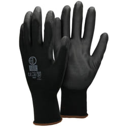 Ecd Germany - 36 Paires de Gants de Travail en pu - Taille 9-L - Couleur Noir - Élastique - Protection Usages Multiples - pour Mécanicien