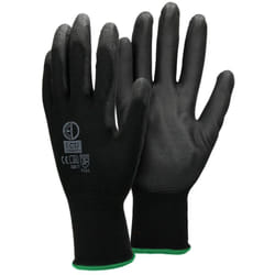 Ecd Germany - 12 Paires de Gants de Travail en pu - Taille 11-XXL - Couleur Noir - Élastique - Protection Usages Multiples - pour Mécanicien