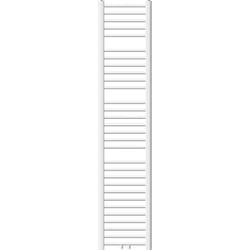 Radiateur Sèche-Serviettes Sahara - 300 x 1800 mm - Blanc - Connexion Central - sans Kit de Raccordement - Forme Droite - avec Kit de Montage Mural