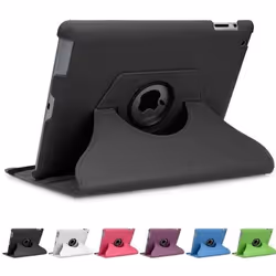 doupi Rotatif Housse iPad 2 3 4 Deluxe 360 Degrés Smart Coque de Protection Simili Cuir Coque Cover et Case Noir