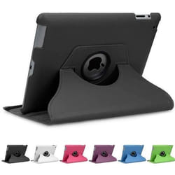doupi Rotatif Housse iPad 2 3 4 Deluxe 360 Degrés Smart Coque de Protection Simili Cuir Coque Cover et Case Noir