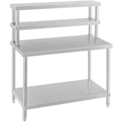 Royal Catering - Table Inox Avec Etagere Appoint Plan De Travail Cuisine 120 Cm 4 Niveaux 140 Kg