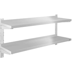 Etagere Murale Double En Inox 2 Niveaux Plateaux 120 X 30 Cm Avec Fixations
