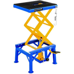 MSW - Table Elevatrice Mobile Pont Elevateur 4 Roues Freins Pedale 135 Kg 35 - 87 Cm