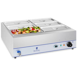 Bain Marie Electrique Inox 6 Bacs Gn 1/3 2000W LCD Robinet Vidange Acier