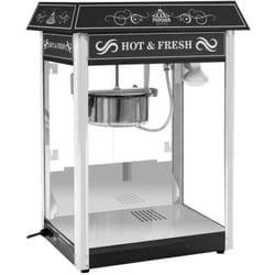 Royal Catering - Machine à Popcorn Appareil Pop Corn Professionnel Style Rétro Noire 1600w Neuf