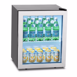 Royal Catering RCGK-54A, Vitrine arrière bar, Pose libre, Noir, Aluminium, Verre, Acier inoxydable, Droite, 54 L
