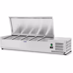 ⭐⭐⭐⭐⭐ Saladette à poser - 150 x 39 cm - 6 bacs GN 1/3 de marques Royal Catering ✅ Modèle: RCKV-150/39-S5 ✅ Article: 10010951 ...