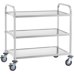 Chariot De Service Chariot De Transport Chariot De Cuisine Inox 3 Étagères 150Kg